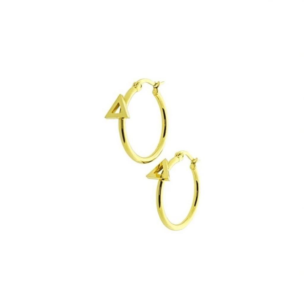 Earrings – Steel Triangle Gold-Colored (24mm)
