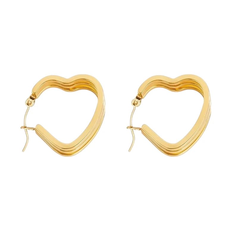 Goudkleurige Triple Hart Hoops 25mm - oor6303 - 827750 - Oorringen kopen# - 25mm - alles - cadeau