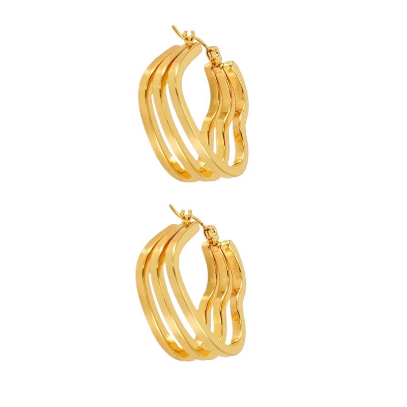 Goudkleurige Triple Hart Hoops 25mm - oor6303 - 827750 - Oorringen kopen# - 25mm - alles - cadeau