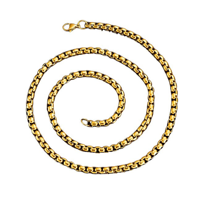Stainless Steel Jasseron Chain Gold Color 50-60cm - Elegant Link Chain