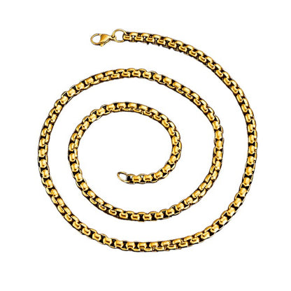 Stainless Steel Jasseron Chain Gold Color 50-60cm - Elegant Link Chain