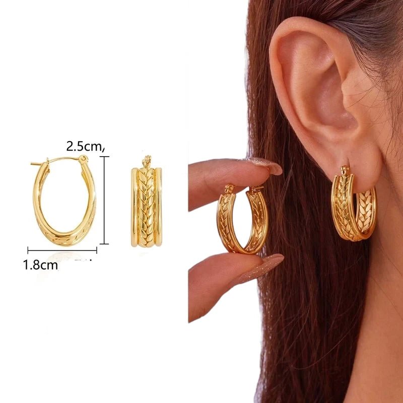 Gourmet Schakel Oorringen RVS Goudkleurig – 25x18mm – Ovaal - oor6326 - 657118 - Oorringen kopen# - 25mm - alles - cadeau