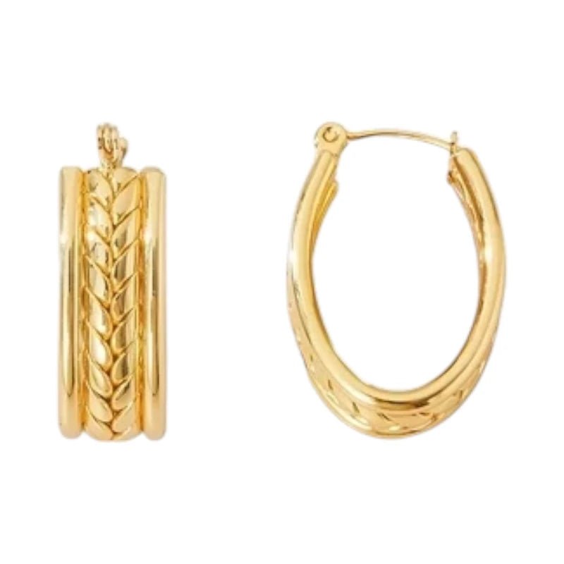 Gourmet Schakel Oorringen RVS Goudkleurig – 25x18mm – Ovaal - oor6326 - 657118 - Oorringen kopen# - 25mm - alles - cadeau