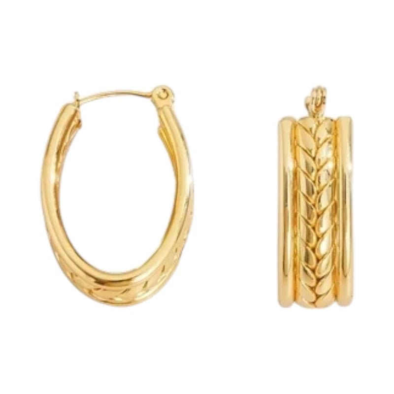 Gourmet Schakel Oorringen RVS Goudkleurig – 25x18mm – Ovaal - oor6326 - 657118 - Oorringen kopen# - 25mm - alles - cadeau