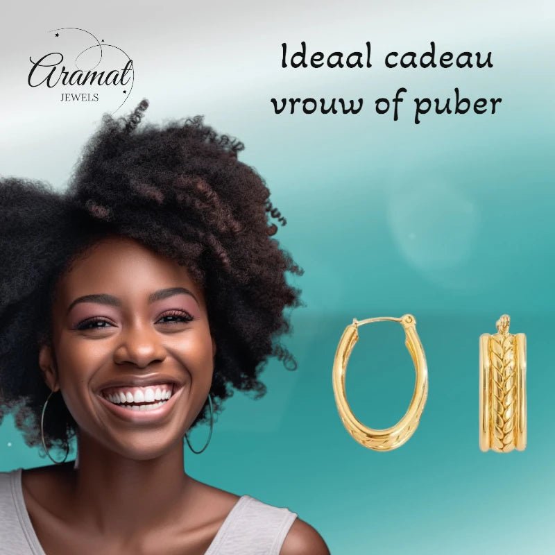 Gourmet Schakel Oorringen RVS Goudkleurig – 25x18mm – Ovaal - oor6326 - 657118 - Oorringen kopen# - 25mm - alles - cadeau