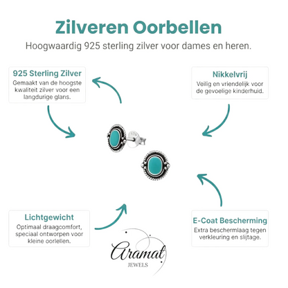 Groene Bali Oorbellen - Zilveren Oorstekers - Aramat Jewels - Oorbellen - cadeautip