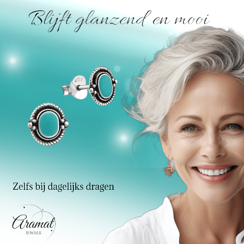 Groene Bali Oorbellen - Zilveren Oorstekers - oor983 - 31323 - Oorbellen kopen