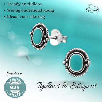 Groene Bali Oorbellen - Zilveren Oorstekers - oor983 - 31323 - Oorbellen kopen
