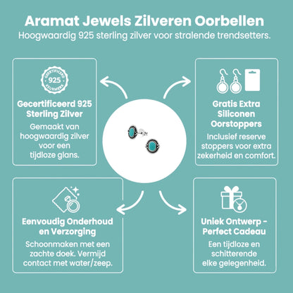 Groene Bali Oorbellen - Zilveren Oorstekers - Aramat Jewels - Oorbellen - cadeautip