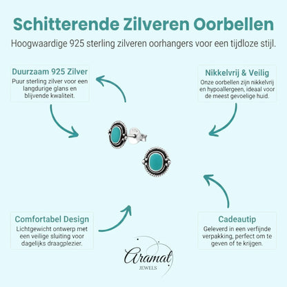 Groene Bali Oorbellen - Zilveren Oorstekers - Aramat Jewels - Oorbellen - cadeautip