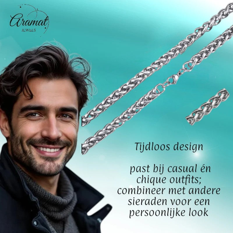 Foxtail Necklace Stainless Steel 70 cm – 7 mm