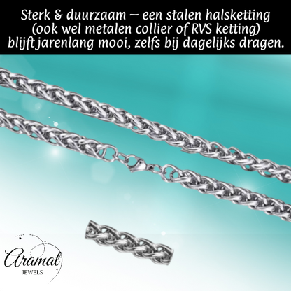 Foxtail Necklace Stainless Steel 70 cm – 7 mm
