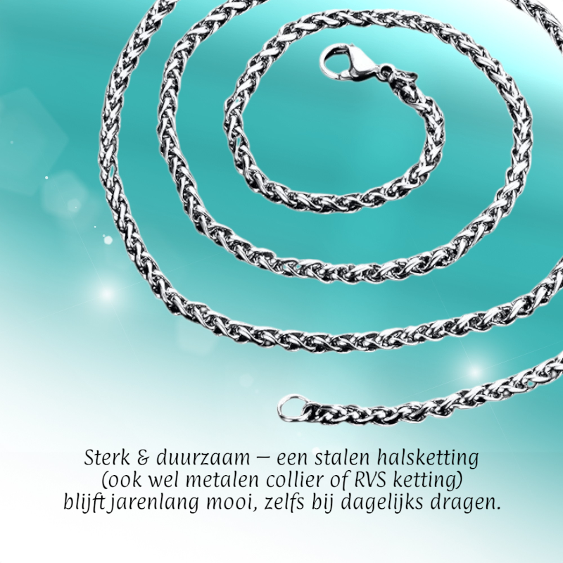 Foxtail Necklace Stainless Steel 75 cm – 8 mm