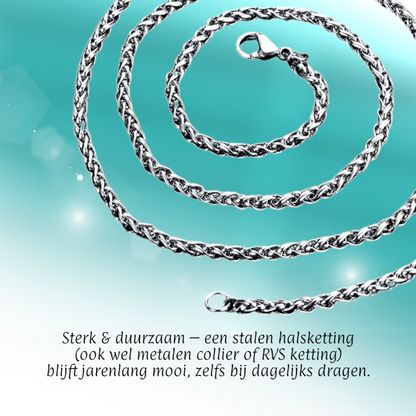 Foxtail Necklace Stainless Steel 75 cm – 8 mm
