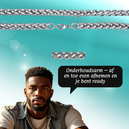 Foxtail Necklace Stainless Steel 75 cm – 8 mm