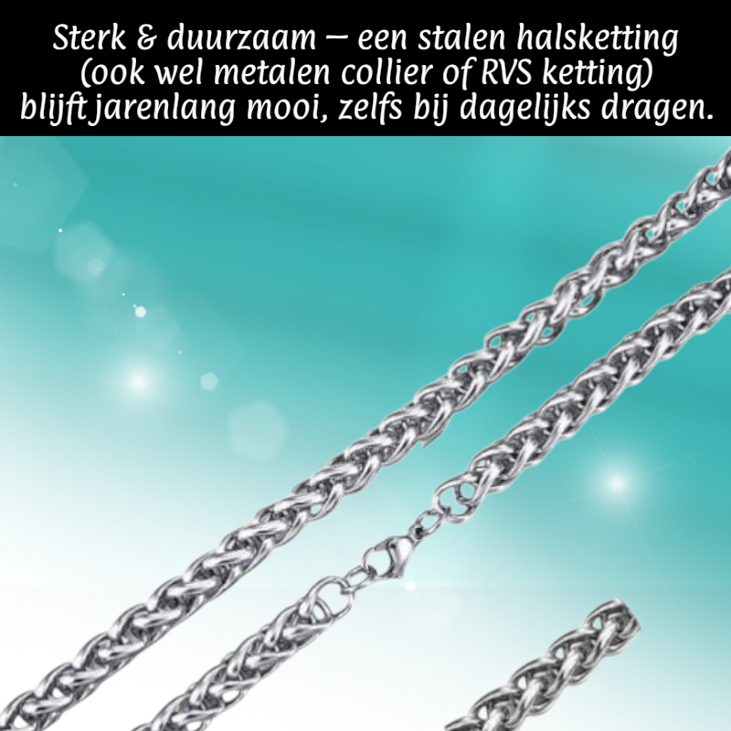 Foxtail Necklace Stainless Steel 75 cm – 8 mm