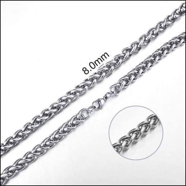Foxtail Necklace Stainless Steel 75 cm – 8 mm