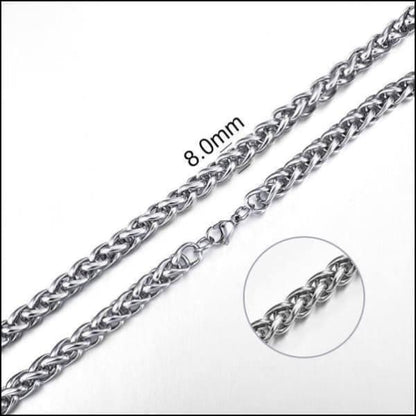 Foxtail Necklace Stainless Steel 75 cm – 8 mm