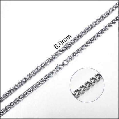 Foxtail Necklace Stainless Steel 65 cm – 6 mm