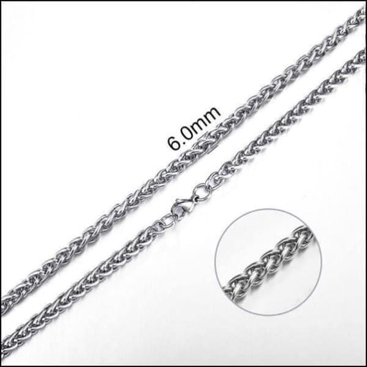 Foxtail Necklace Stainless Steel 65 cm – 6 mm