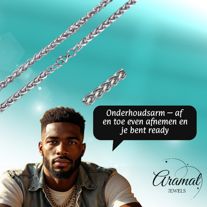 Foxtail Necklace Stainless Steel 65 cm – 6 mm