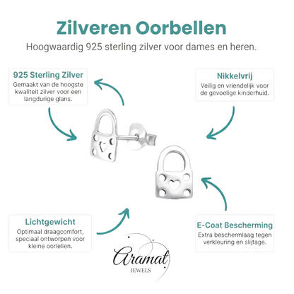 Hartvormige Zilveren Oorbellen - Aramat Jewels - Oorbellen - cadeautip