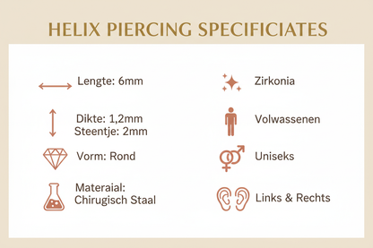Helix Piercing Specificaties - Correcte spelling