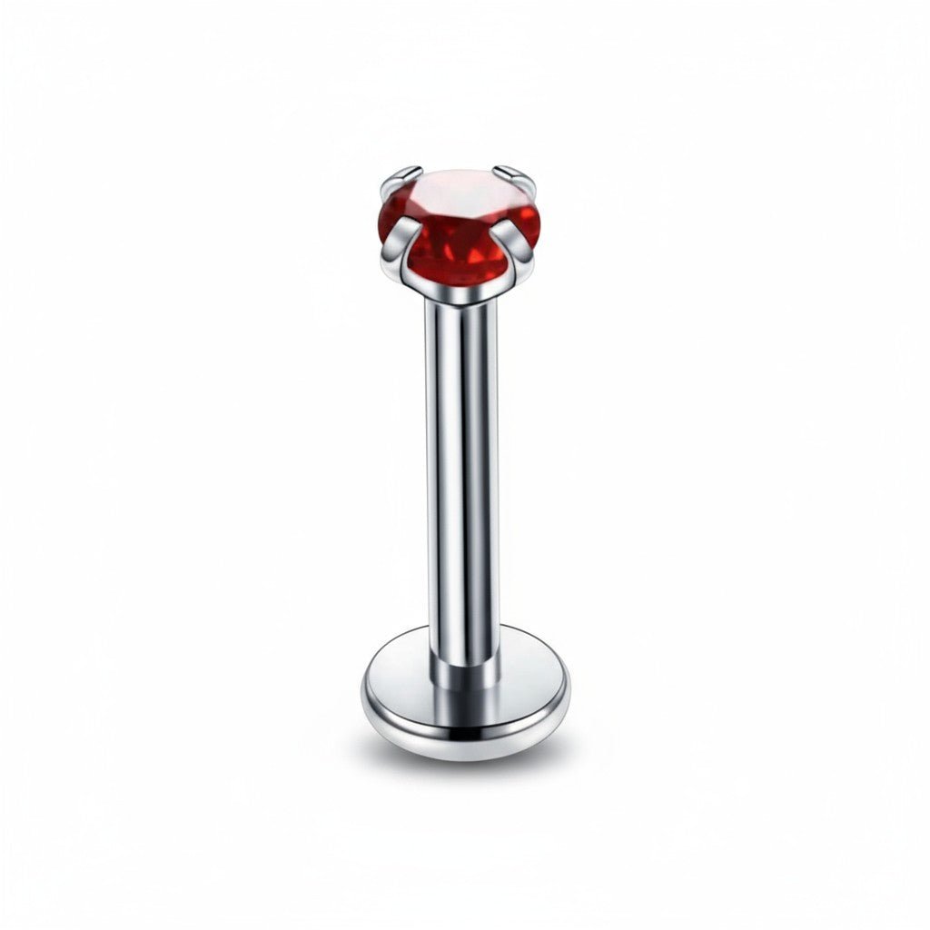 Helix Piercing Zilverkleur Rode Zirkonia 6mm 3mm - Aramat Jewels - Piercings - cadeautip