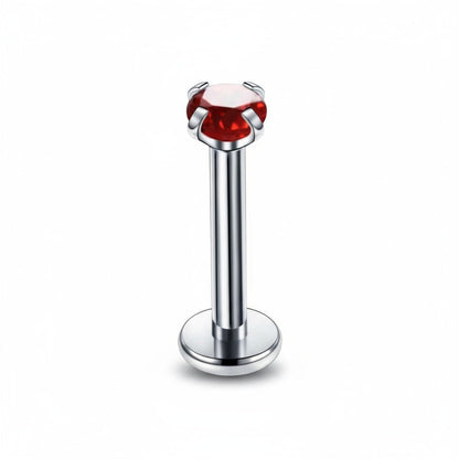 Helix Piercing Zilverkleur Rode Zirkonia 6mm 3mm - Aramat Jewels - Piercings - cadeautip