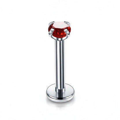 Helix Piercing Zilverkleur Rode Zirkonia 6mm 3mm - Aramat Jewels - Piercings - cadeautip