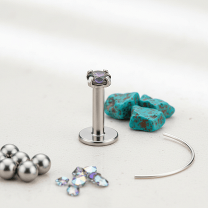 Helix Tragus Piercing Zilver Multikleur Zirkonia 3mm - Aramat Jewels - Piercings - cadeautip