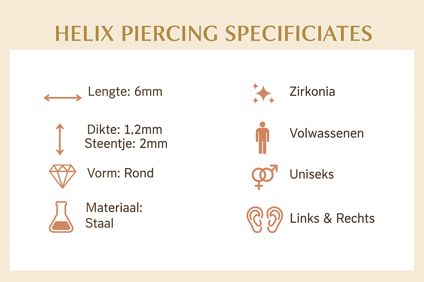 Tragus Piercing Black AB Zirconia 6mm 1.2mm