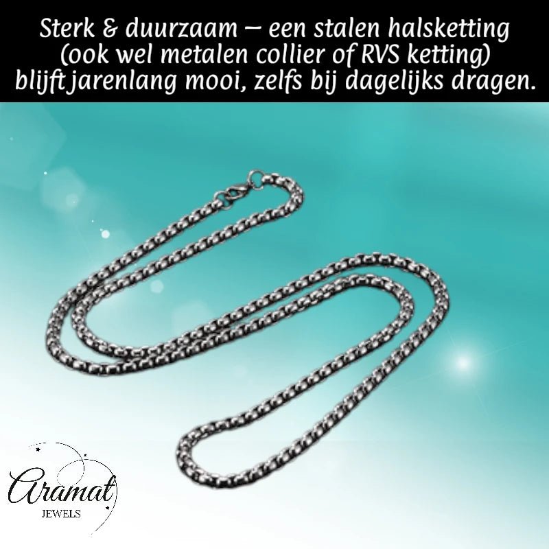 Jasseron Halsketting RVS 70 cm – 3,5 mm - Aramat Jewels - Halskettingen - cadeautip