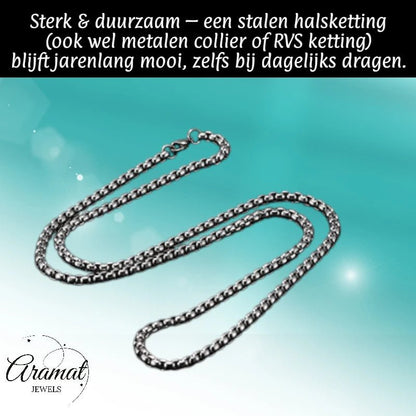 Jasseron Halsketting RVS 70 cm – 3,5 mm - Aramat Jewels - Halskettingen - cadeautip