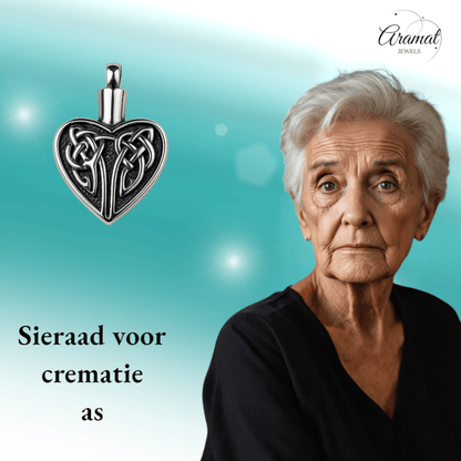 Keltisch as - hart staal met zwarte Keltische knoop - Aramat Jewels - Gedenkhangers - cadeautip