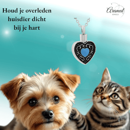 Keltisch hart as - hanger staal blauw emaille 3cm - Aramat Jewels - Gedenkhangers - cadeautip