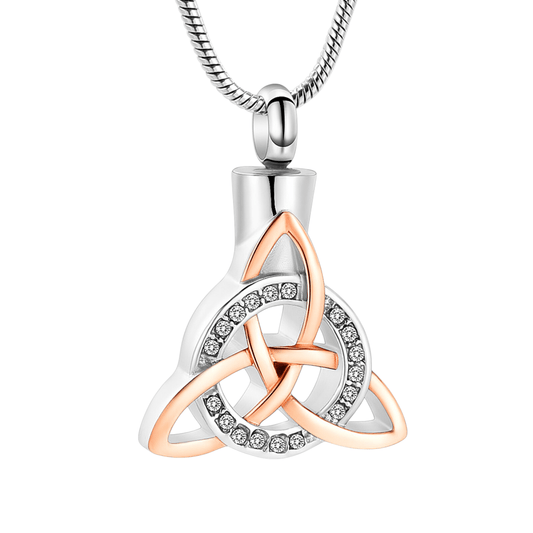 Keltische as - hanger staal triquetra met kristal - Aramat Jewels - Gedenkhangers - cadeautip
