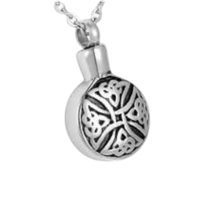 Keltische ronde ashanger staal triquetra zwart - Aramat Jewels - Gedenkhangers - cadeautip