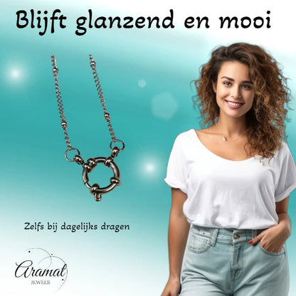 Ketting – Staal Bedelketting Bolletjes Schakel Zilverkleurig (2mm) - Aramat Jewels - Bedelketting - cadeautip