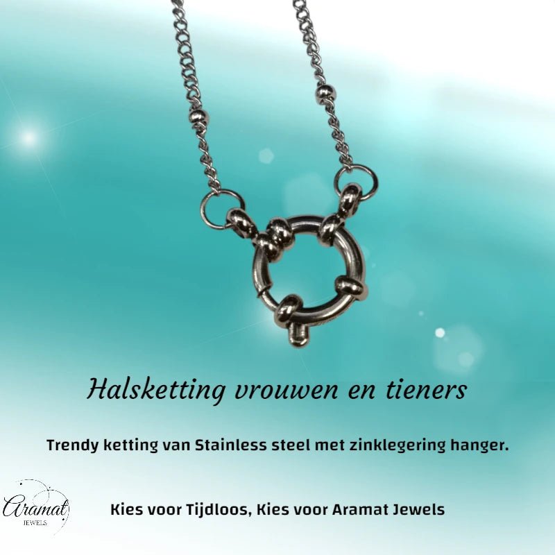 Ketting – Staal Bedelketting Bolletjes Schakel Zilverkleurig (2mm) - Aramat Jewels - Bedelketting - cadeautip