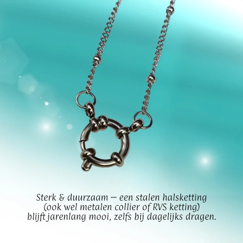 Ketting – Staal Bedelketting Bolletjes Schakel Zilverkleurig (2mm) - Aramat Jewels - Bedelketting - cadeautip