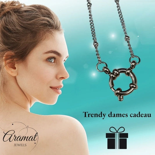 Ketting – Staal Bedelketting Bolletjes Schakel Zilverkleurig (2mm) - Aramat Jewels - Bedelketting - cadeautip