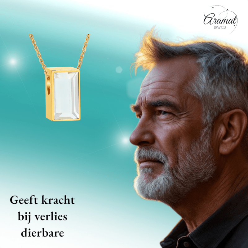 Kleine Ashanger Rechthoek met Zirkonia - Goudkleur - hang1469 - IJD33011 - Gedenkhangers kopen# - 11mm - alles - ashangers