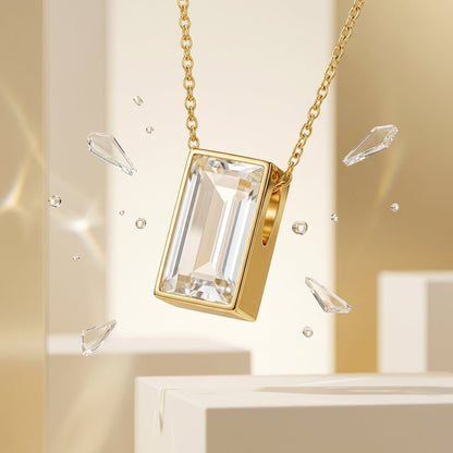 Kleine Ashanger Rechthoek met Zirkonia - Goudkleur - Aramat Jewels - Gedenkhangers - cadeautip