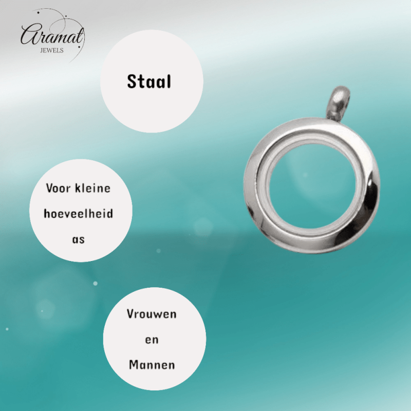 Kleine Ronde Ashanger RVS 15mm - hang1466 - Gedenkhangers kopen# - 15mm - alles - ashangers