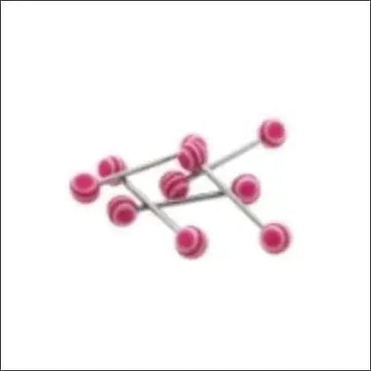 Een roze bal met een witte achtergrond