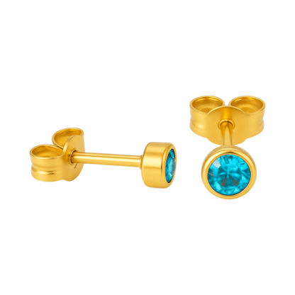 Kristallen Oorknopjes Aqua Blauw - 4mm - oor6164 - Oorbellen kopen# - 4mm - alles - Aqua Blauw