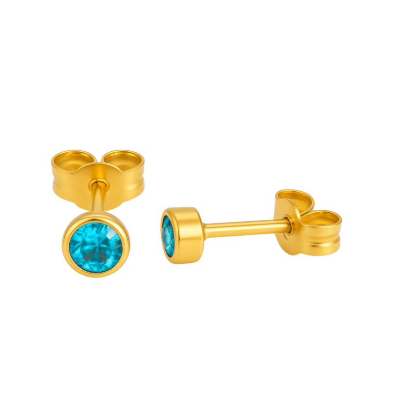 Kristallen Oorknopjes Aqua Blauw - 4mm - oor6164 - Oorbellen kopen# - 4mm - alles - Aqua Blauw