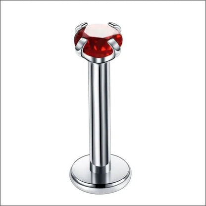 Helix Piercing Silver Color Red Zirconia 6mm 3mm