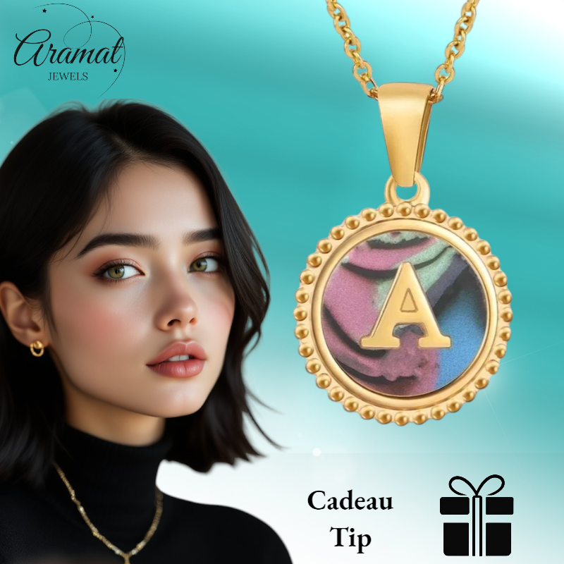 letter Necklace with Abalone Shell